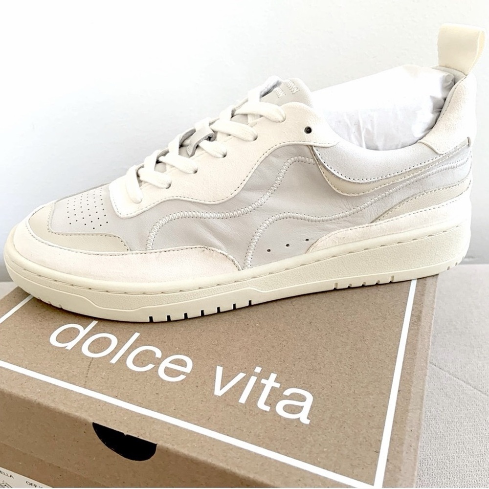 Dolce Vita Adela Off White Leather Sneakers